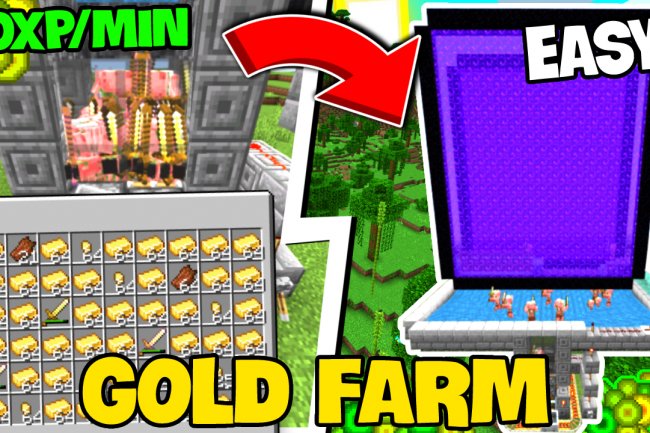 Instant Gold XP Farm for Minecraft Bedrock [1.19]