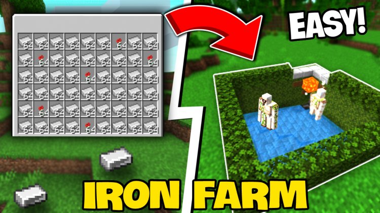 Easy Iron Golem Farm for Minecraft Bedrock 1.19 (2023)