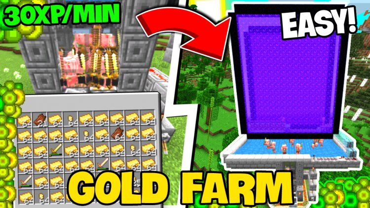 Fast Instant Gold XP Farm for Minecraft Bedrock 1.19 (2023)