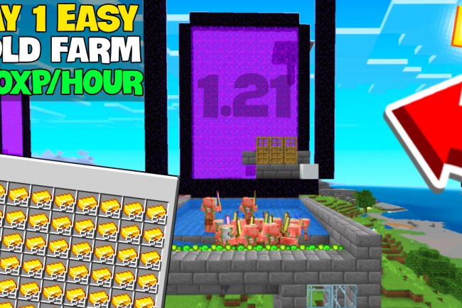 Easiest AFK Gold XP Minecraft Bedrock [1.21]