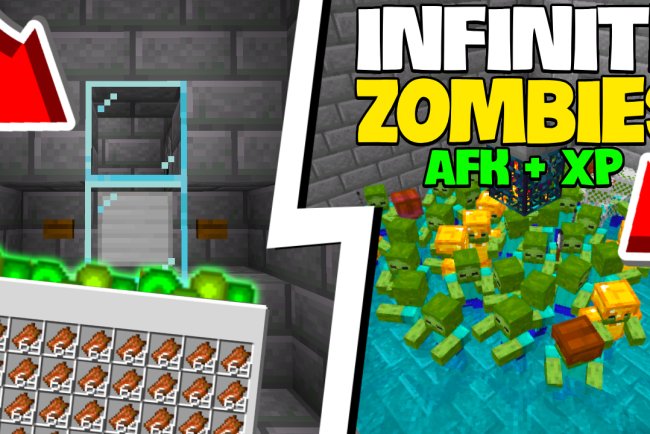 EASY AFK Zombie XP Farm Minecraft Bedrock