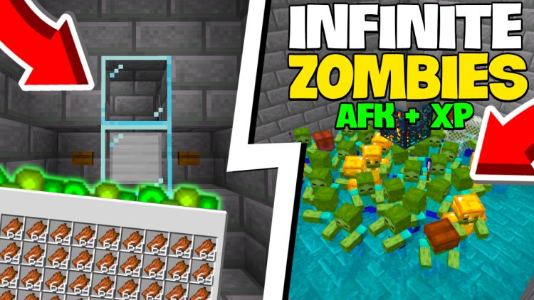 EASY AFK Zombie XP Farm Minecraft Bedrock