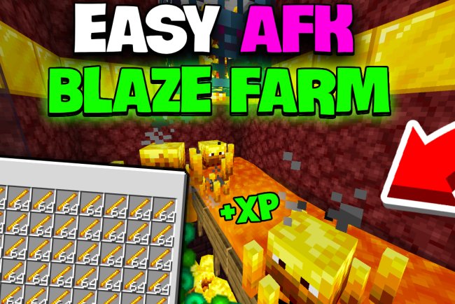 Blaze XP Generator, Blaze AFK Grinder [Minecraft Bedrock 1.21]
