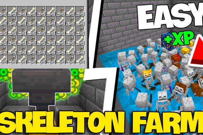 MUST HAVE Skeleton XP Farm Minecraft Bedrock 1.21 (Fully AFK)